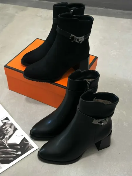 Ботинки зимние HERMES из натуральной шерсти — фото 9