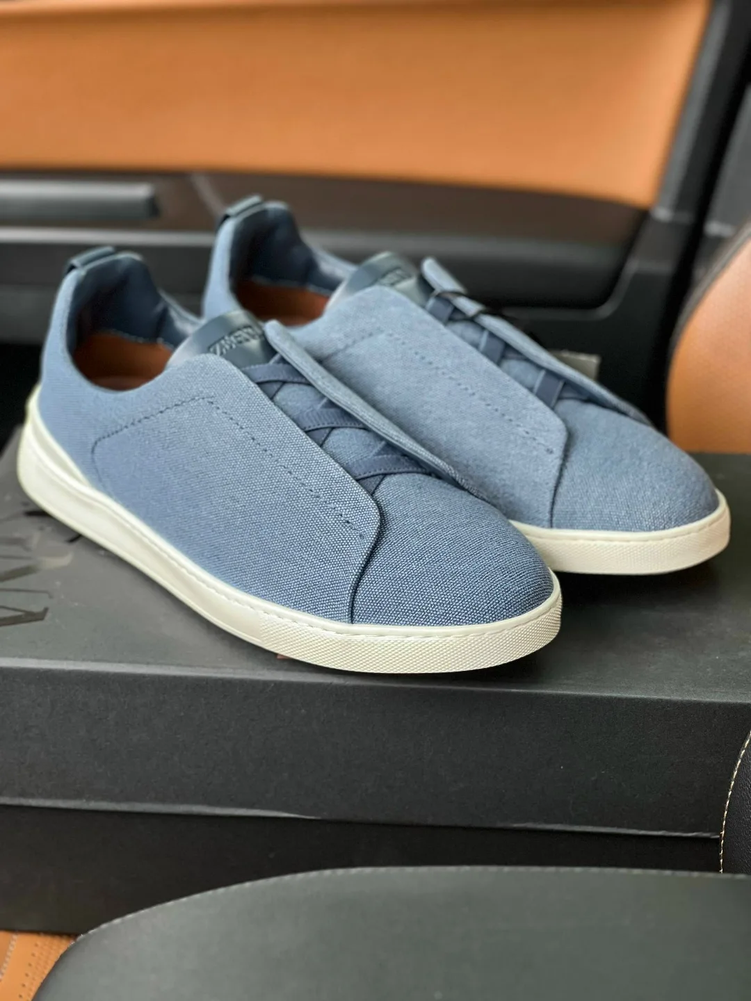 Кроссовки Zegna Triple Stitch, синие — фото 3