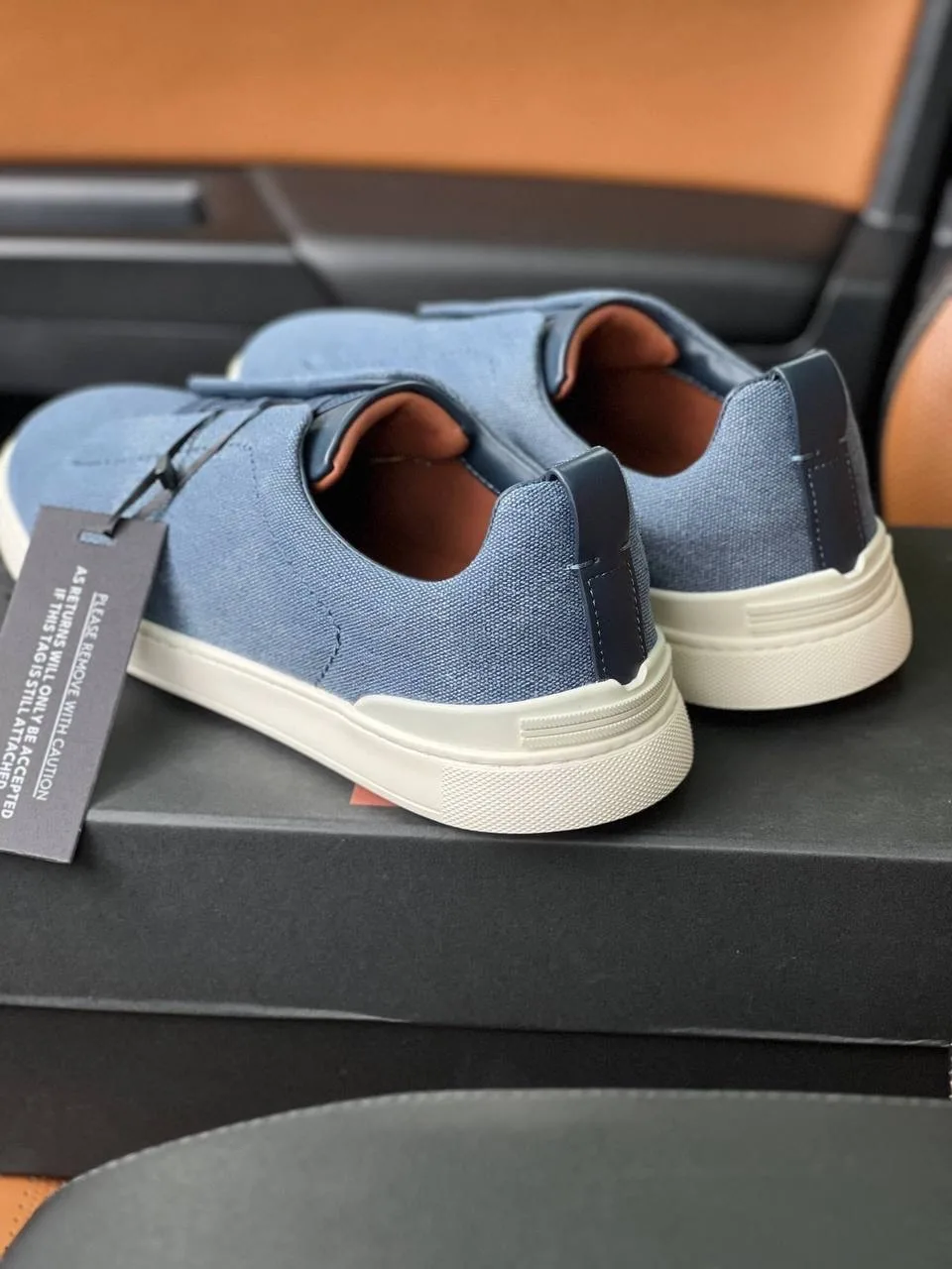 Кроссовки Zegna Triple Stitch, синие — фото 6