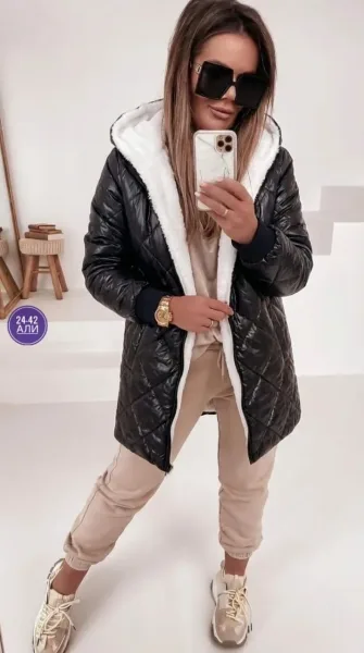 Куртка зимняя синтепон мех — фото 8