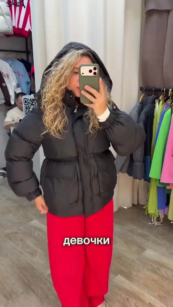 Дутая куртка в чёрном цвете чёрная — видео
