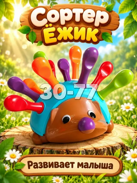 Игрушка-сортер в виде ёжика — фото 3