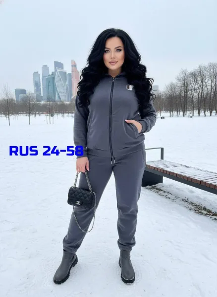 Женский спортивный костюм двойка из бамбука с начёсом — тёплый — фото 1