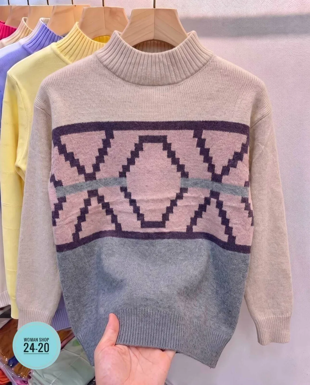 Тёплый вязаный свитер из кашемира — фото 2