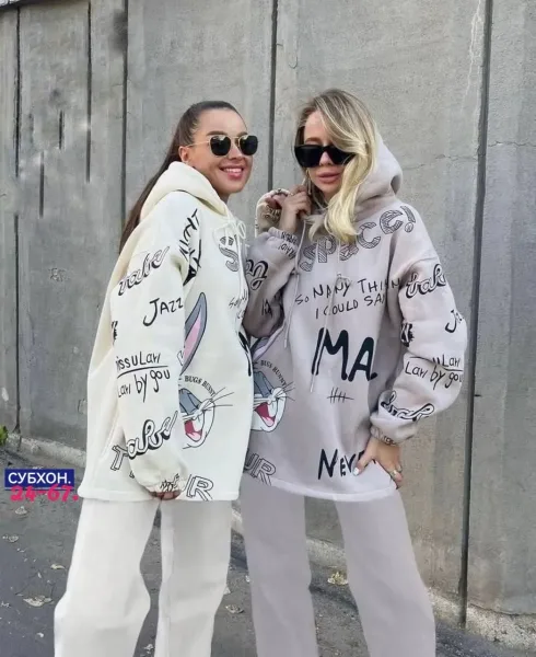 Спортивный костюм из 3-ниткового флиса с ярким принтом 3-ех нитка на флисе — фото 2
