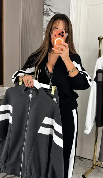 Костюм-двойка из флиса Чёрный — фото 7