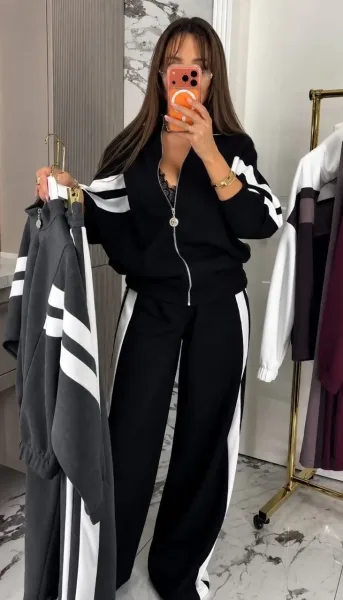 Костюм-двойка из флиса Чёрный — фото 17