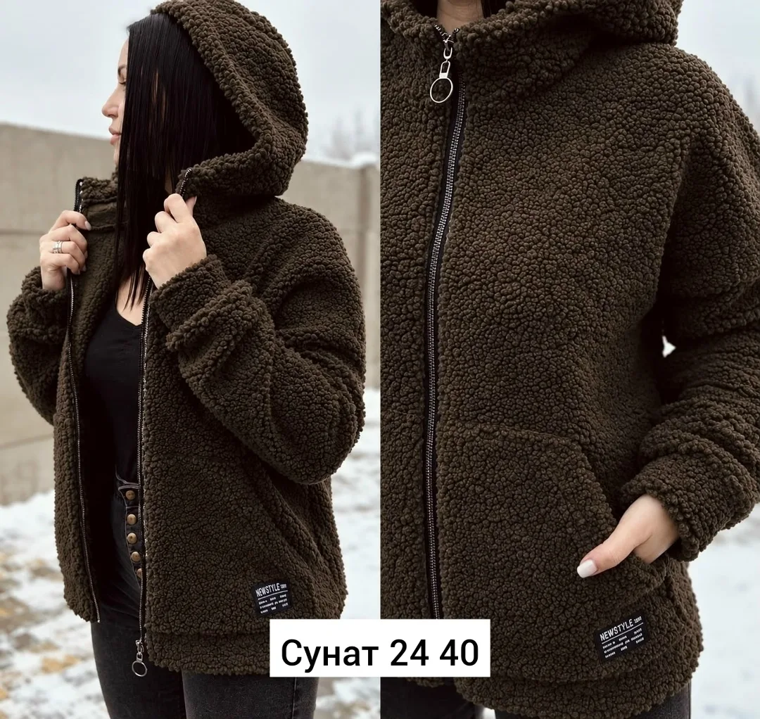 Кардиган из натуральной шерсти с эффектом барашка — фото 2