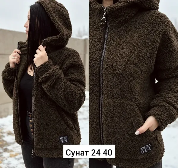 Кардиган из натуральной шерсти с эффектом барашка — фото 2
