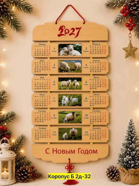 Деревянная настенная игрушка из березы с символом года — фото 6