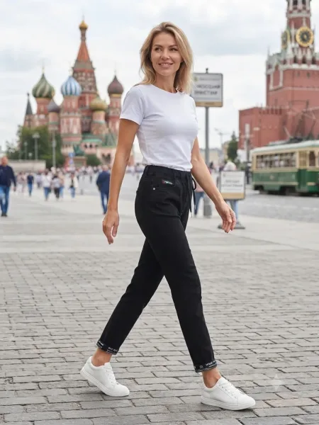 Джинсы стрейч женские — фото 4