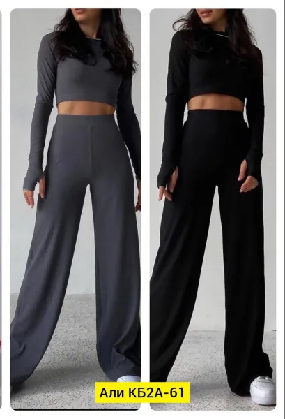 Костюм двойка из лапши — стильный и удобный вариант для повседневной носки — фото 7
