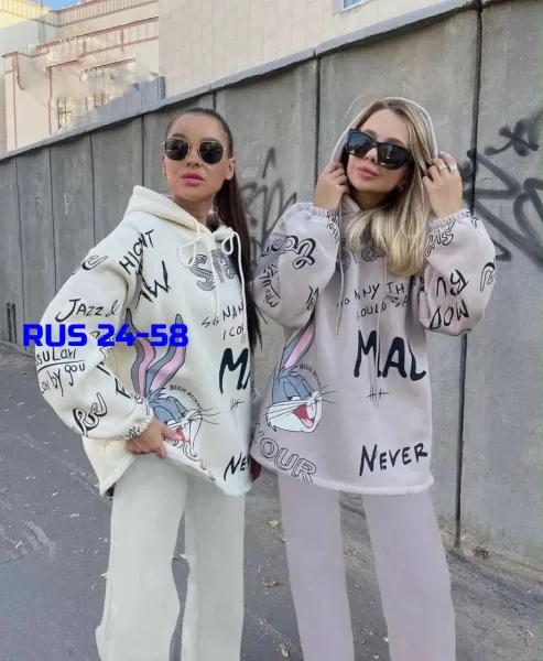 Спортивный костюм из 3-ниткового флиса с ярким принтом 3-ех нитка на флисе — фото 6