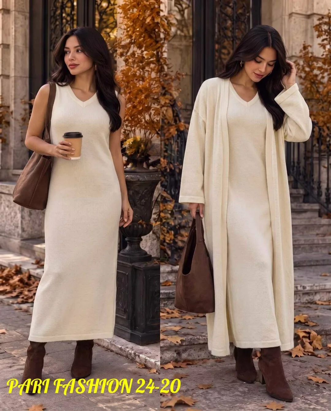 Костюм-двойка из ткани кашмир вязка — стильный и модный образ — фото 1