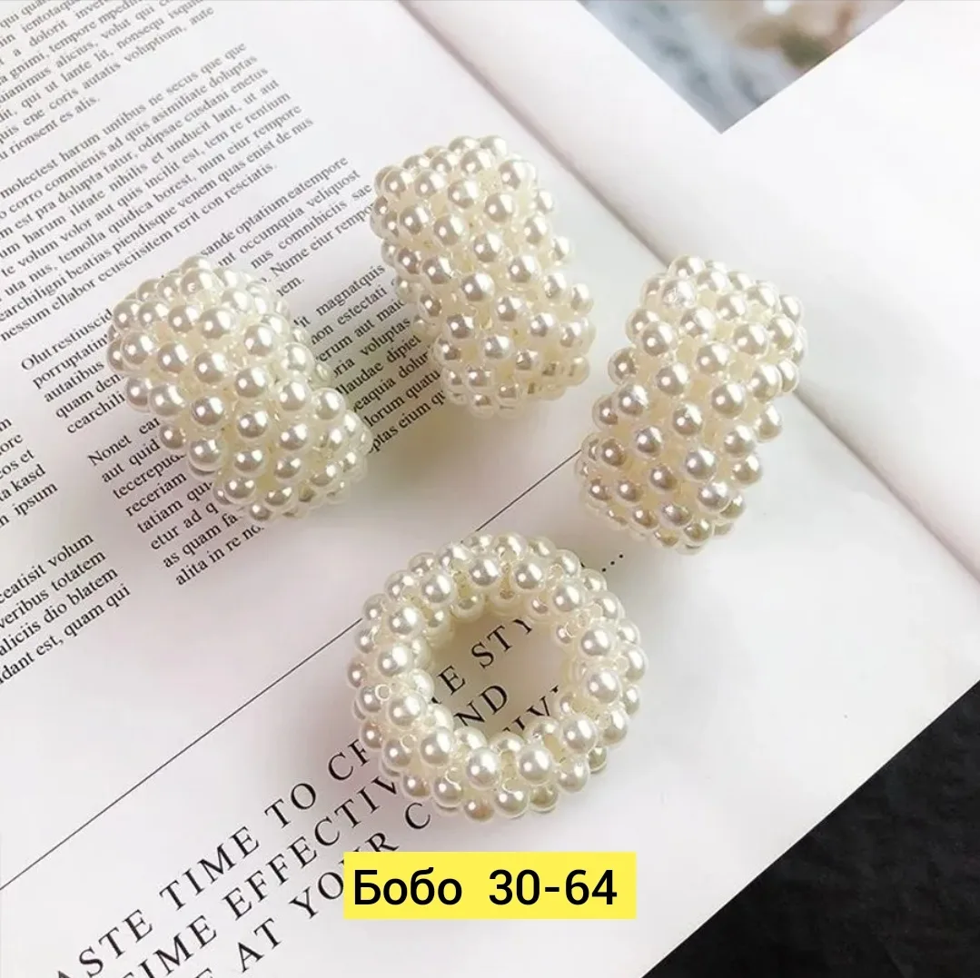 Шарф Резинка для волос, жемчуг — фото 7