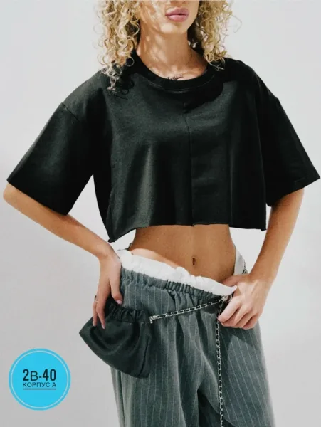 Футболка женская оверсайз, хлопок — фото 5