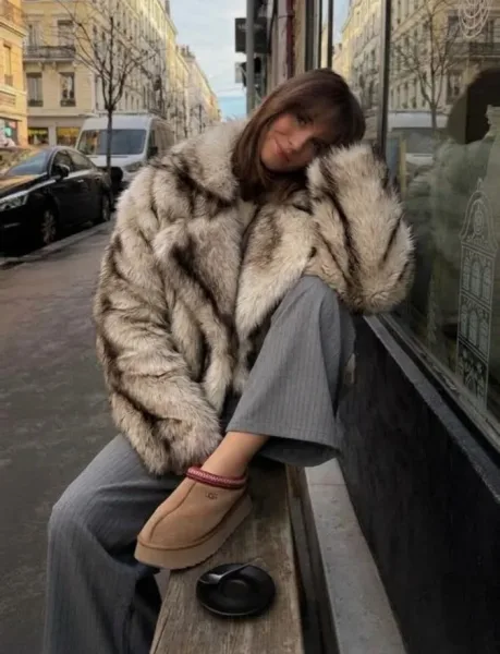 Пушистая шуба из искусственного меха — фото 3