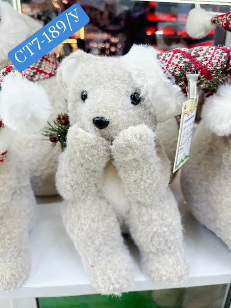 Новогодний мишка в шапке 22/26/ Декоративная фигурка медведь для дома и подарка — фото 5