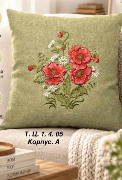Наволочки на подушке полу-лён с красивым вышивкой — фото 6