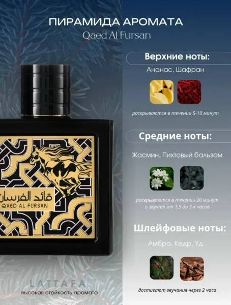 Духи унисекс Lattafa Perfumes Qaed Al Fursan — фото 5