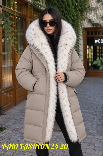 Куртка с капюшоном из искусственного меха, мех снимается — фото 3