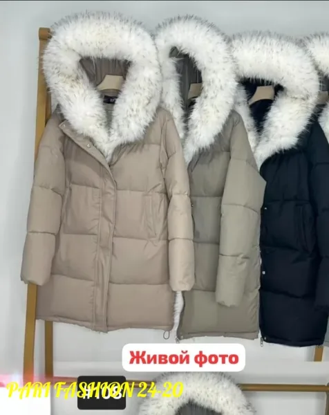 Куртка с капюшоном из искусственного меха, мех снимается — фото 4