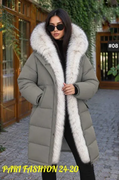 Куртка с капюшоном из искусственного меха, мех снимается — фото 8