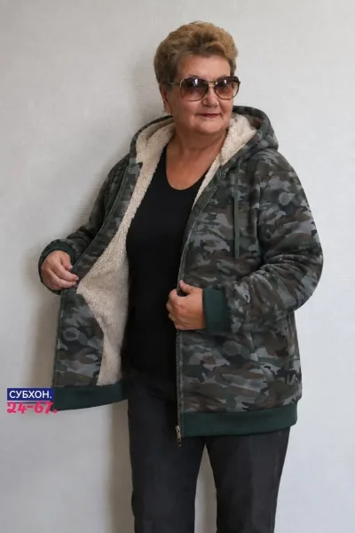 Утеплённая флисовая Толстовка С мехом прямо зима — фото 1