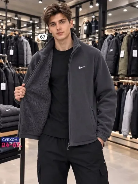 Флисовая куртка Nike с меховой подкладкой — фото 6