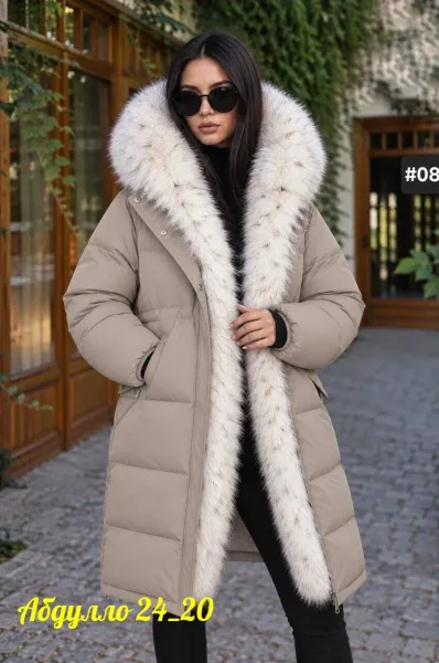 Куртка с капюшоном из искусственного меха, мех снимается — фото 3
