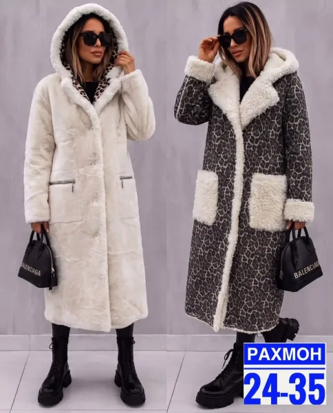 Пальто двухстороннее из замши и меха Замш + Мех — фото 2