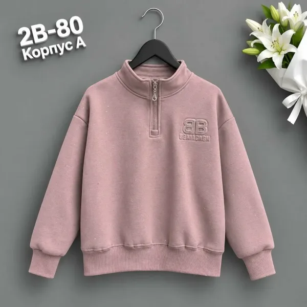 Кофта из хлопка с начесом, подходит для детей ростом 110–140 — фото 6