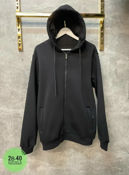 Теплая мужская кофта из турецкой фабричной ткани с внутренним флисовым — фото 3