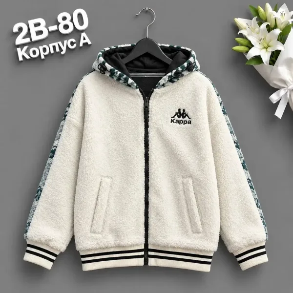 Куртка из хлопка с начесом, подходит для детей ростом 104–122 — фото 6