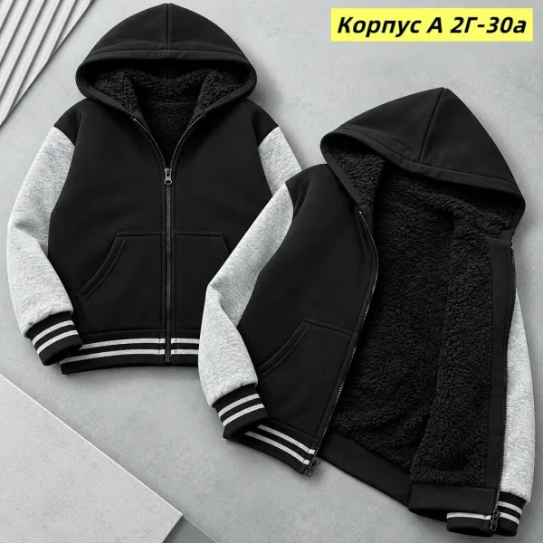 Толстовка с мехом из качественного трикотажа — фото 4