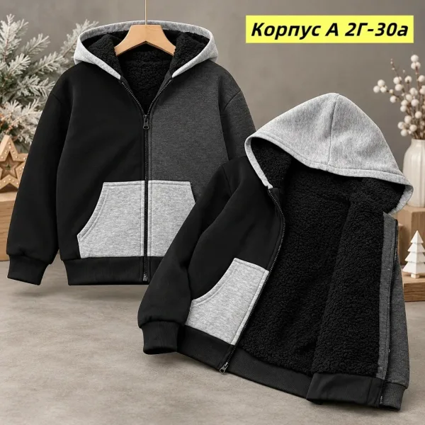 Толстовка с мехом из качественного трикотажа — фото 4