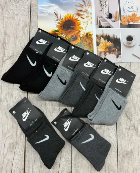 Тёплые махровые носки мужские бренда Nike — фото 2