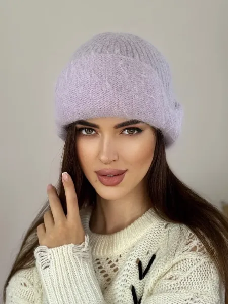 Шапка ангора женская пушистая — фото 7