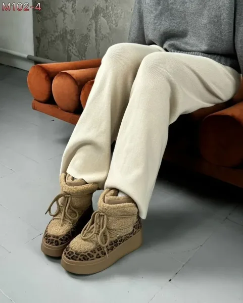 Тапочки домашние из натуральной замши и шерсти — фото 3