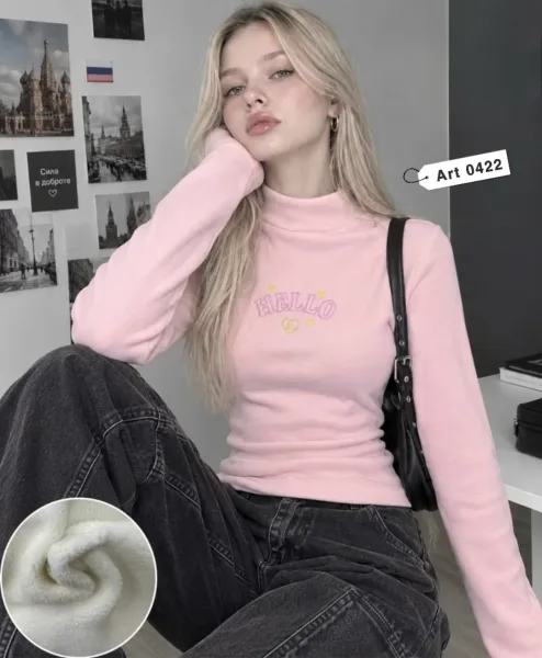 Теплая водолазка из качественного трикотажного флиса — фото 1