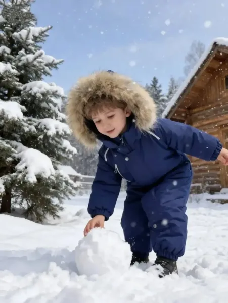 Детские зимние комбинезоны Misha Lasiele Синий — фото 5