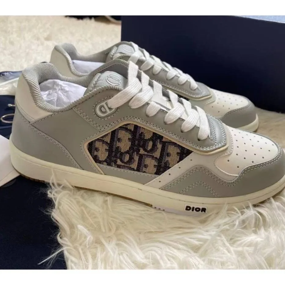 Dior B27 Oblique — мужские кроссовки серо-белые — фото 2
