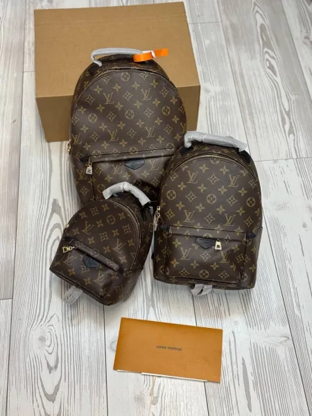Рюкзак LV, натуральная кожа + канва ЛЮКС — фото 2