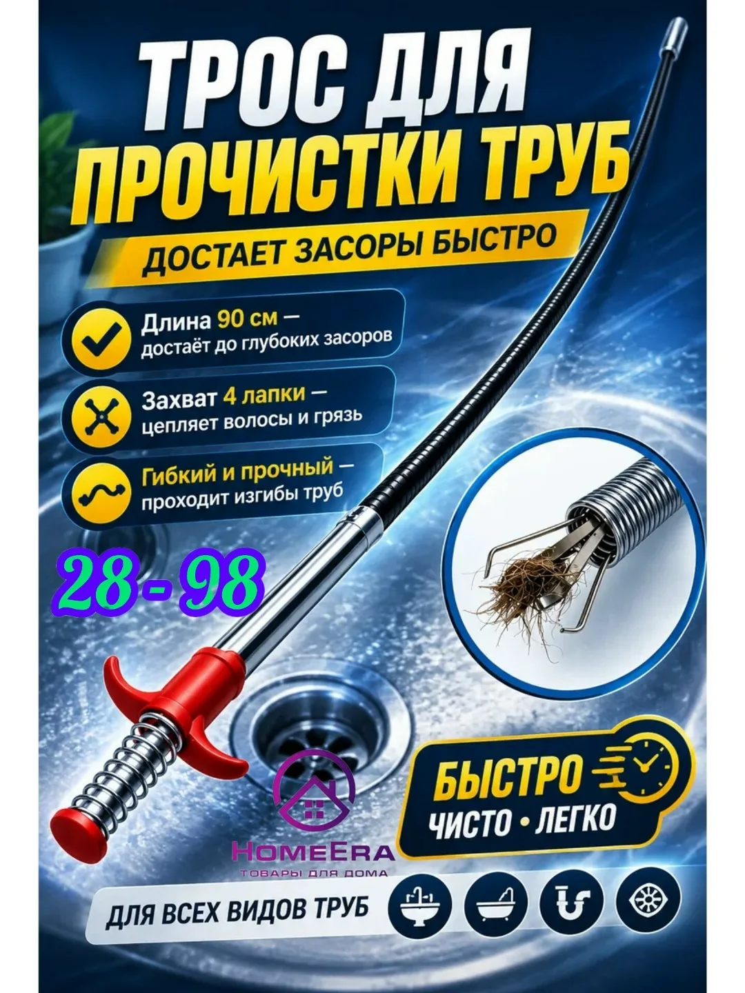 Плащ Сантехнический трос для прочистки труб — фото 1