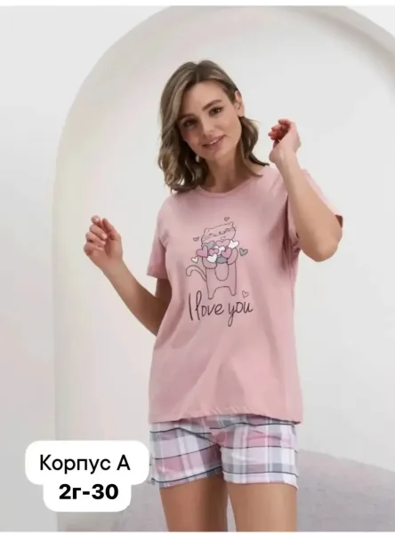 Пижама шорты из хлопка — фото 4