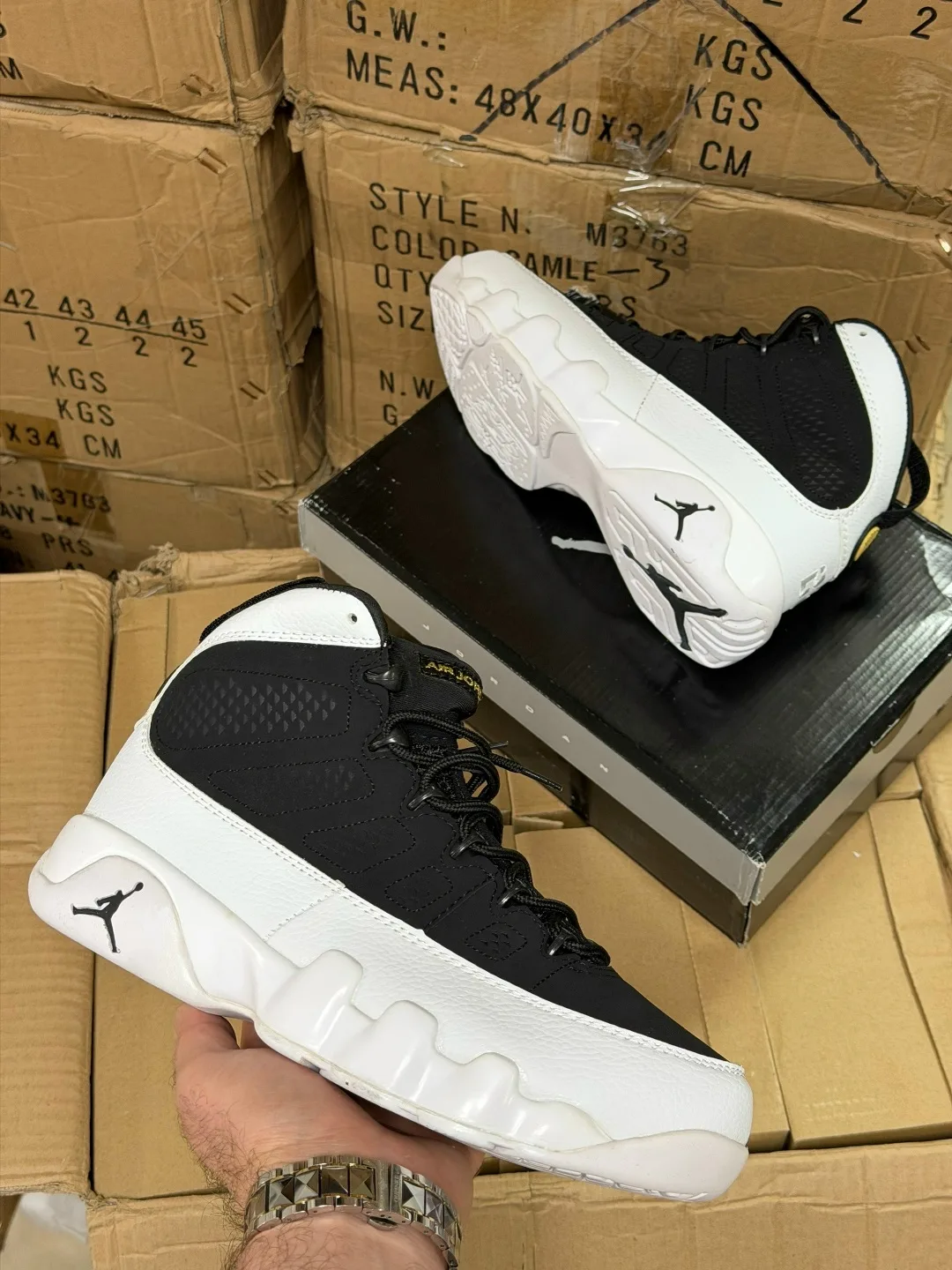 Кроссовки NIKE AIR JORDAN 9 RETRO BRED, кожаные — фото 2