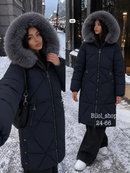 Тёплая и удобная куртка с мягким меховым воротником — фото 3