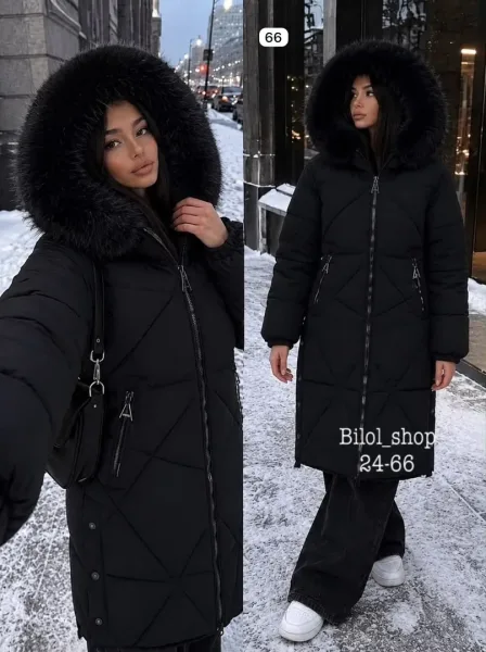 Тёплая и удобная куртка с мягким меховым воротником — фото 4