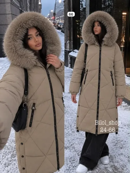 Тёплая и удобная куртка с мягким меховым воротником — фото 6