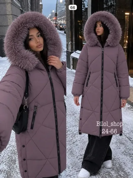 Тёплая и удобная куртка с мягким меховым воротником — фото 6